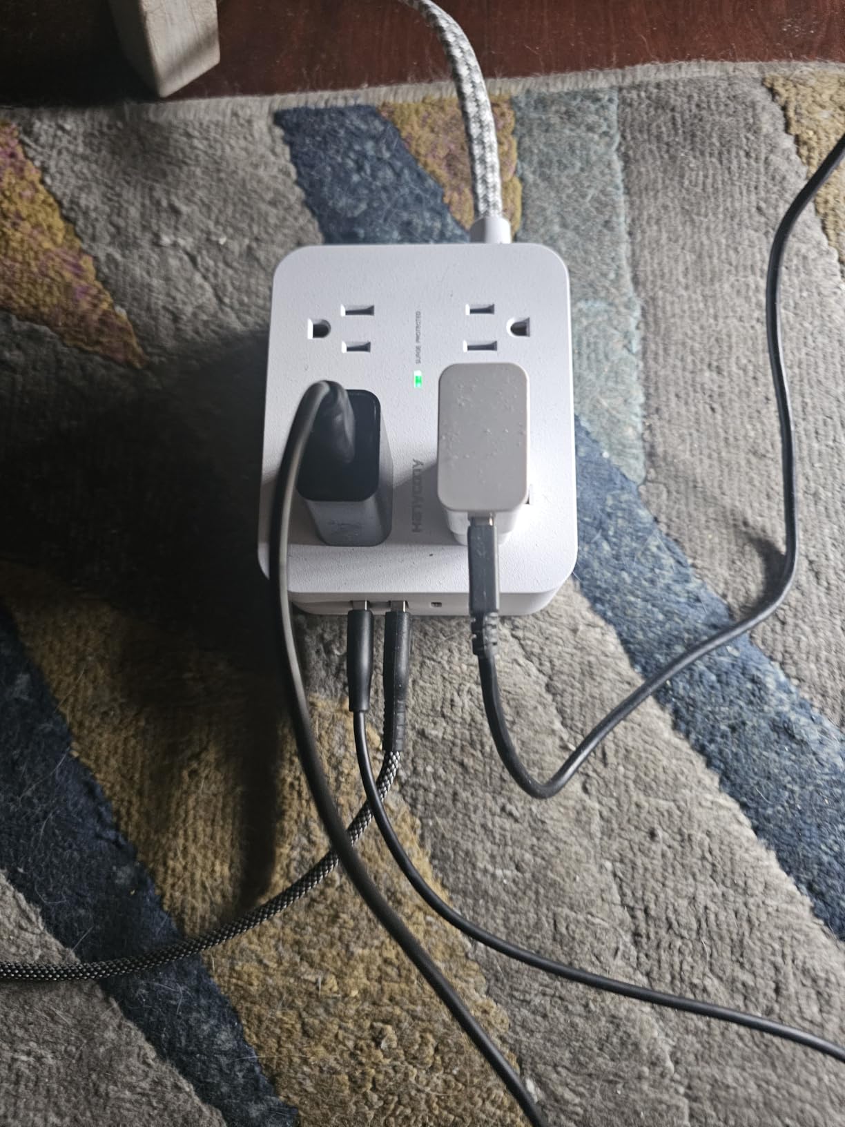 HANYCONY Surge Protector Power Strip, 1080J, 5 Ft Braided Extension Cord | 8 Outlets 4 USB Ports(2 USB C), Outlet Extender, Flat Plug, Wall Mount, Desk Charging Station, Home Office ETL customer photo 1