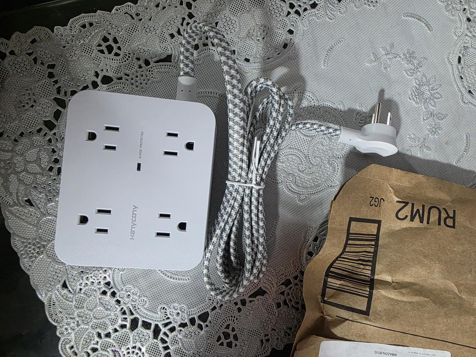 HANYCONY Surge Protector Power Strip, 1080J, 5 Ft Braided Extension Cord | 8 Outlets 4 USB Ports(2 USB C), Outlet Extender, Flat Plug, Wall Mount, Desk Charging Station, Home Office ETL customer photo 2