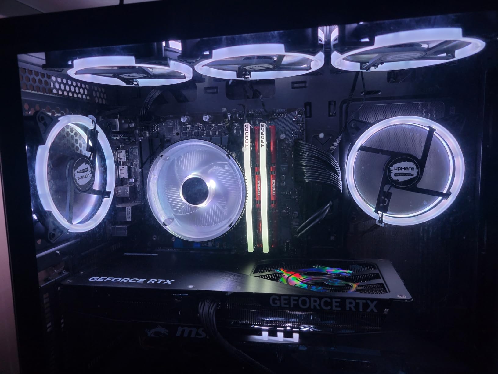 upHere 120mm RGB Series Case Fan, Quiet Edition High Airflow LED Case Fan for PC Cases-5 Pack customer photo 1