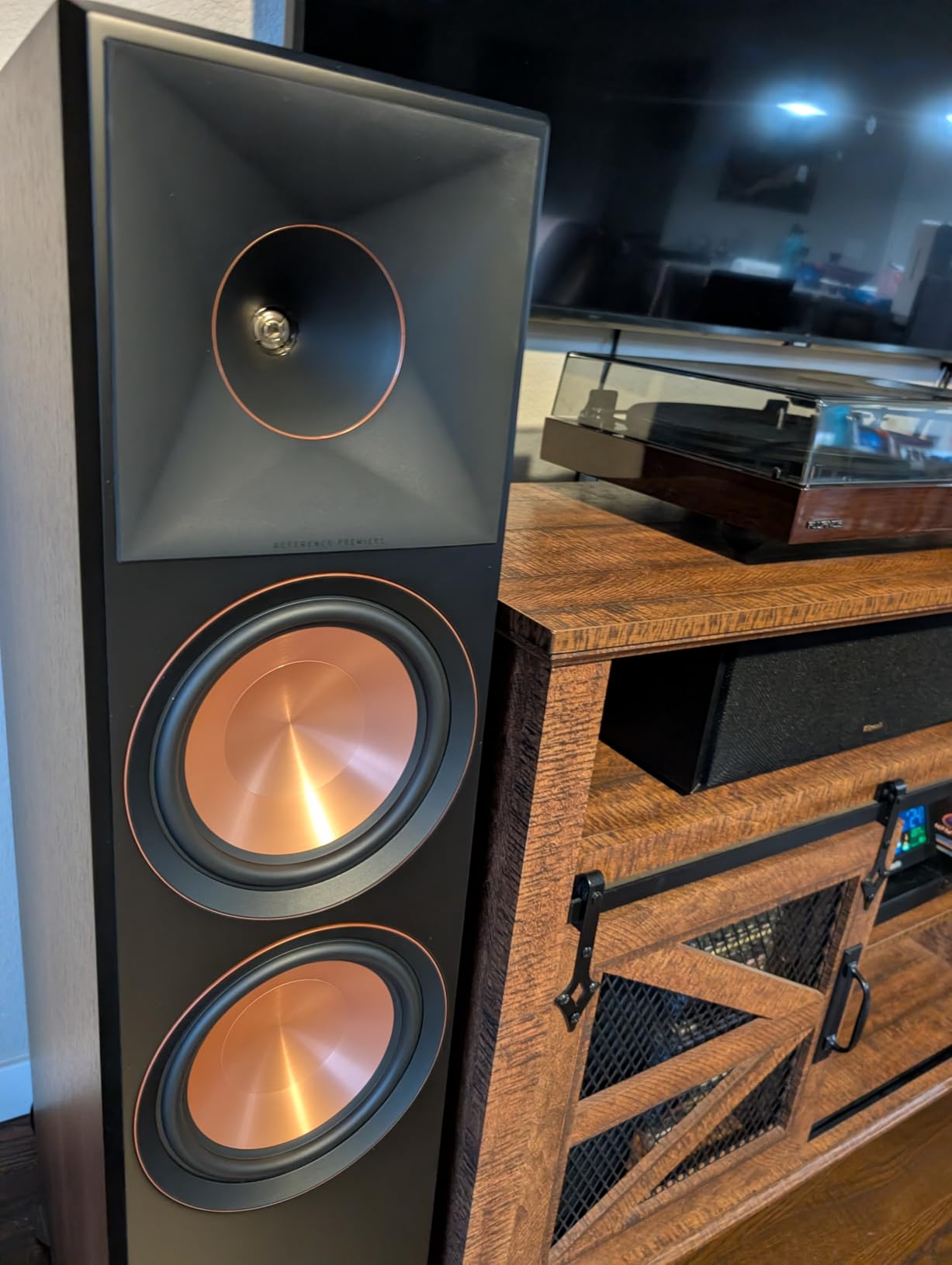 Klipsch Reference Premiere RP-8000F II Walnut Floorstanding Speaker | Dual 8 inch Cerametallic woofers with Tractrix horn and vented tweeter for home theater, hi-fi and Dolby Atmos customer photo 1