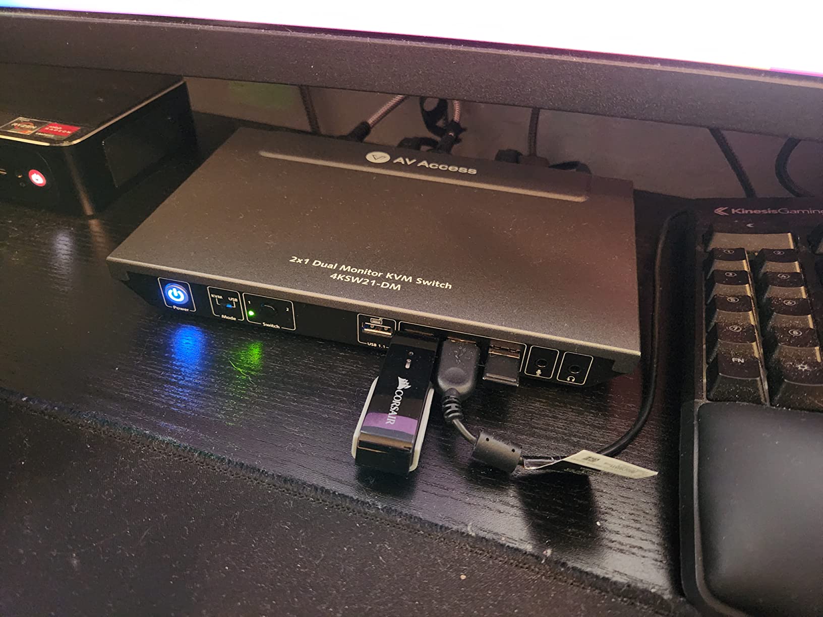 AV Access KVM Switch 2 Monitors 2 Computers, 4 USB, EDID, Hotkey Switch | 4K@60Hz HDMI Dual Monitor Display 1 or 2 PCs Simultaneously, 2 Desktops for Dell Lenovo HP Share One Set of Keyboard Mouse customer photo 1