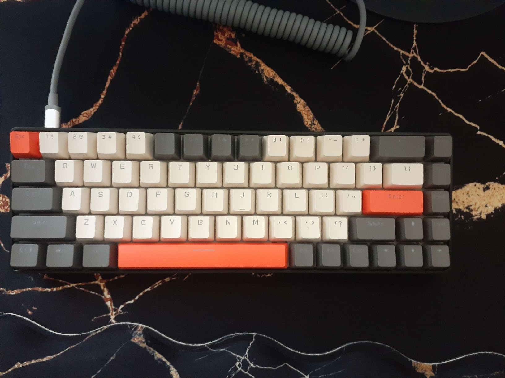 ZIYOU LANG RK-T8 Wired 65% Mechanical RGB Gaming Keyboard-Green/White | Rainbow Backlit, Anti-ghosting, TKL, Mini 68 Key, Custom Coiled C to A Cable, Tactile Blue Switch for PS4 PS5 Xbox PC Mac Gamer customer photo 2