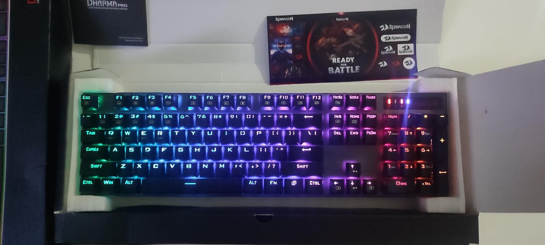 Redragon K556 PRO Upgraded Wireless RGB Gaming Keyboard, BT/2.4Ghz Tri-Mode Aluminum Mechanical Keyboard w/No-Lag Connection, Hot-Swap Linear Quiet Red Switch customer photo 2