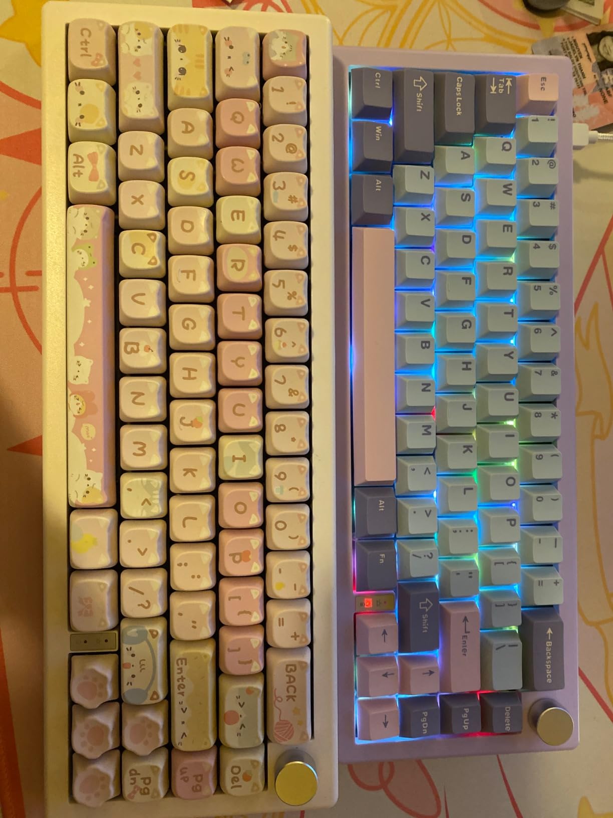 GMK67 Barebones Keyboard Kit, VIA Programmable Custom BT5.0/2.4GHz/Type-C Tri-Mode Gasket Mounted Hot Swap RGB 4000mAh Wireless 65% Mechanical Gaming Keyboard DIY Kit with Knob (White) customer photo 1