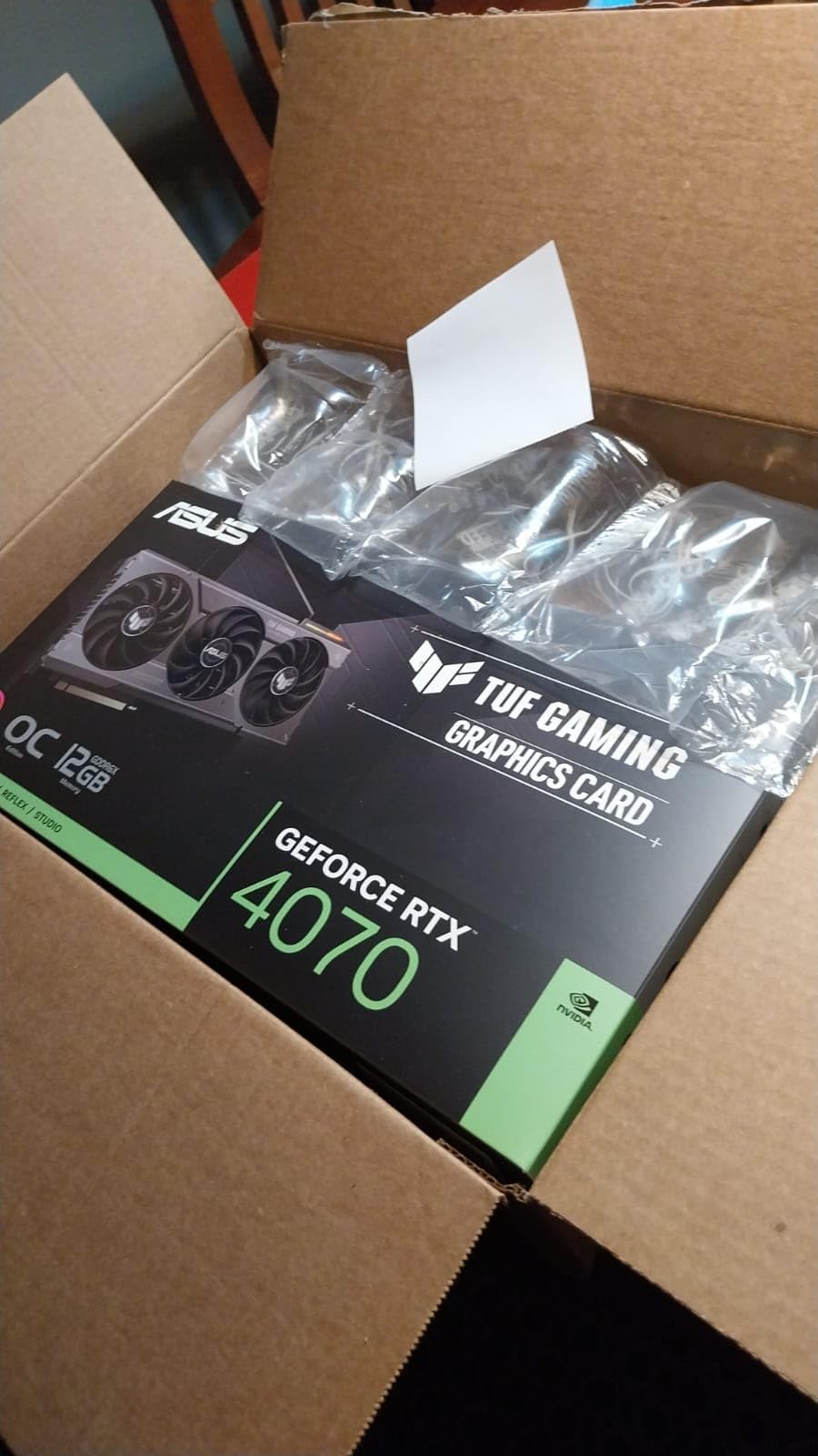ASUS TUF Gaming NVIDIA GeForce RTX 4070 OC Edition Gaming Graphics Card (PCIe 4.0, 12GB GDDR6X, HDMI 2.1, DisplayPort 1.4a), 3 Year Warranty customer photo 2