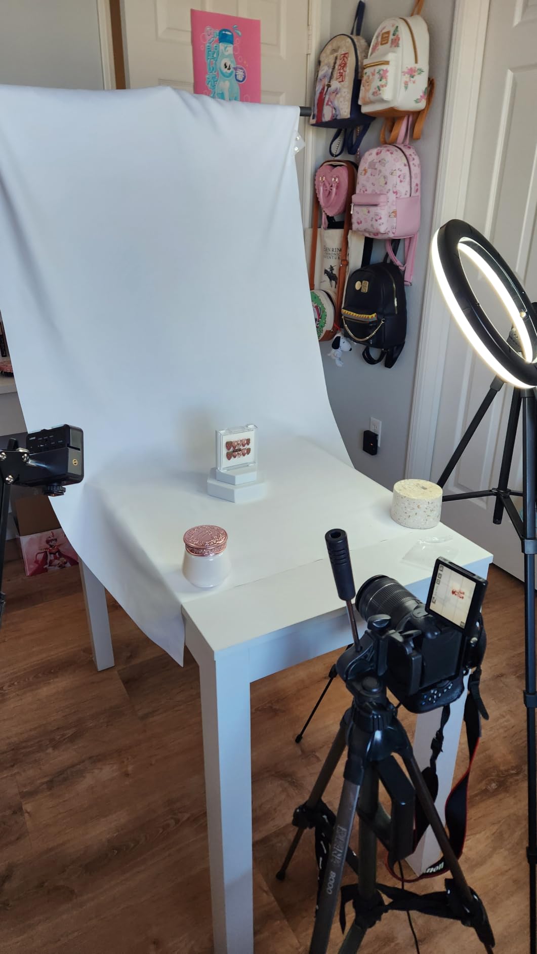 Green Screen Backdrop with Stand for Streaming, 6.5X 10ft (WxH) Protable Green Screen with 6.3 x 6.5 ft Stand kit, Greenscreen Background with Stand Carrying Bag 5 Spring Clamps customer photo 2