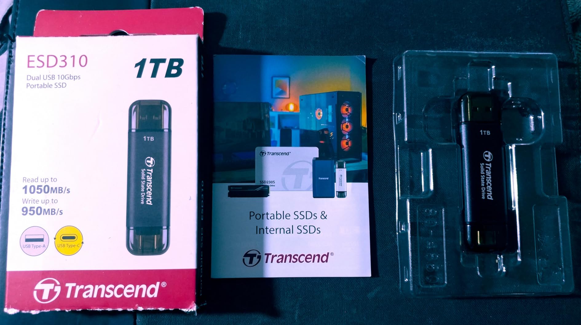 Transcend ESD310 512GB External SSD, Up to 1,050MB/s, Dual USB Flash Drive customer photo 1