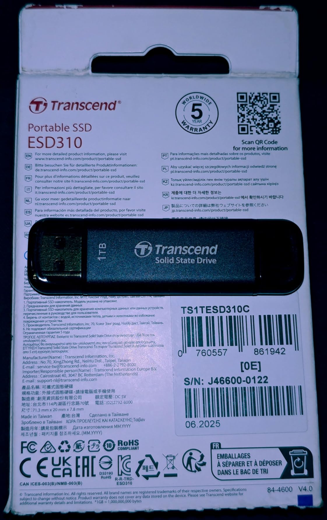 Transcend ESD310 512GB External SSD, Up to 1,050MB/s, Dual USB Flash Drive customer photo 2