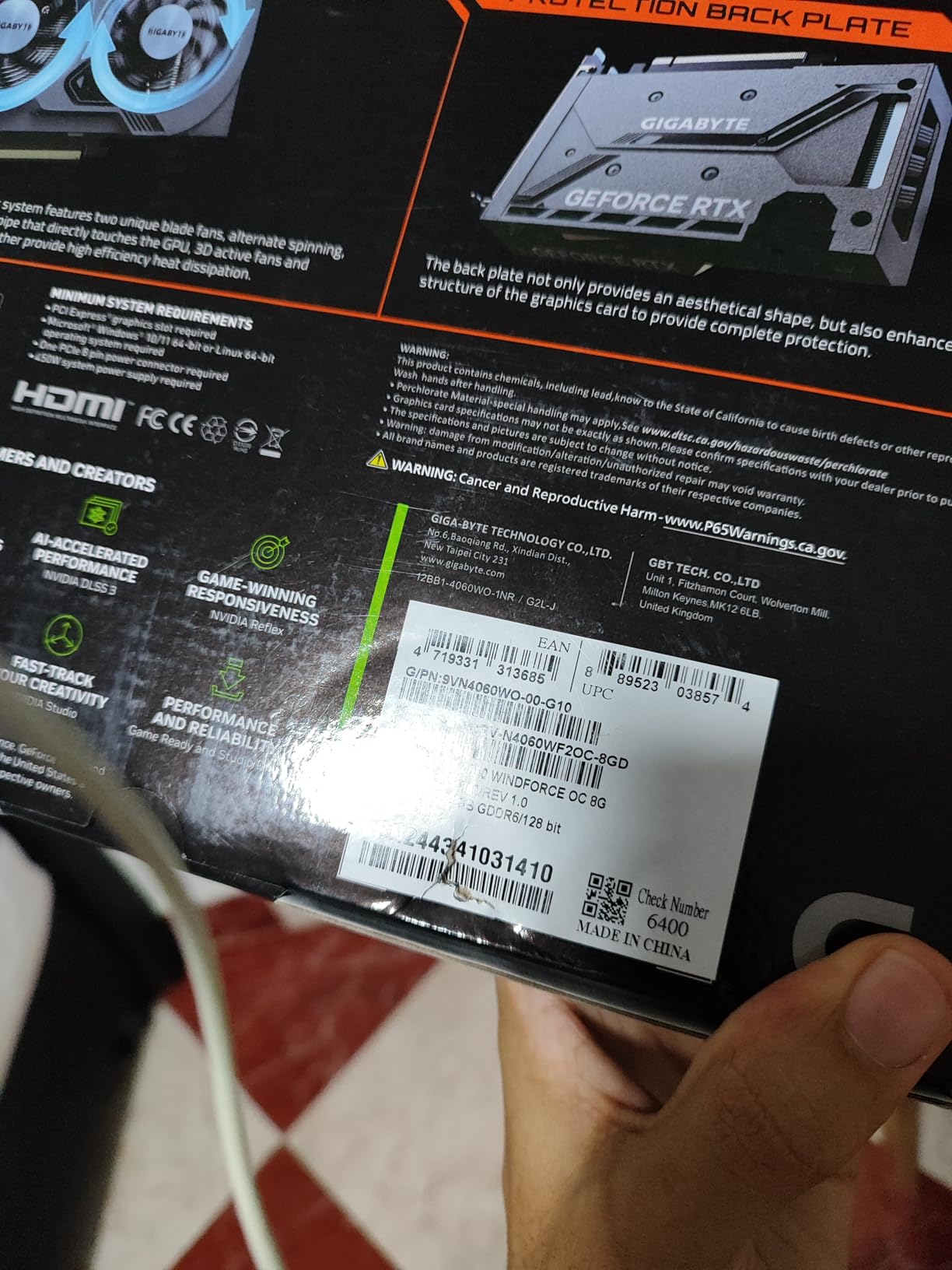 GIGABYTE GeForce RTX 4060 WINDFORCE OC 8G Graphics Card, 2X WINDFORCE Fans, 8GB 128-bit GDDR6 customer photo 2