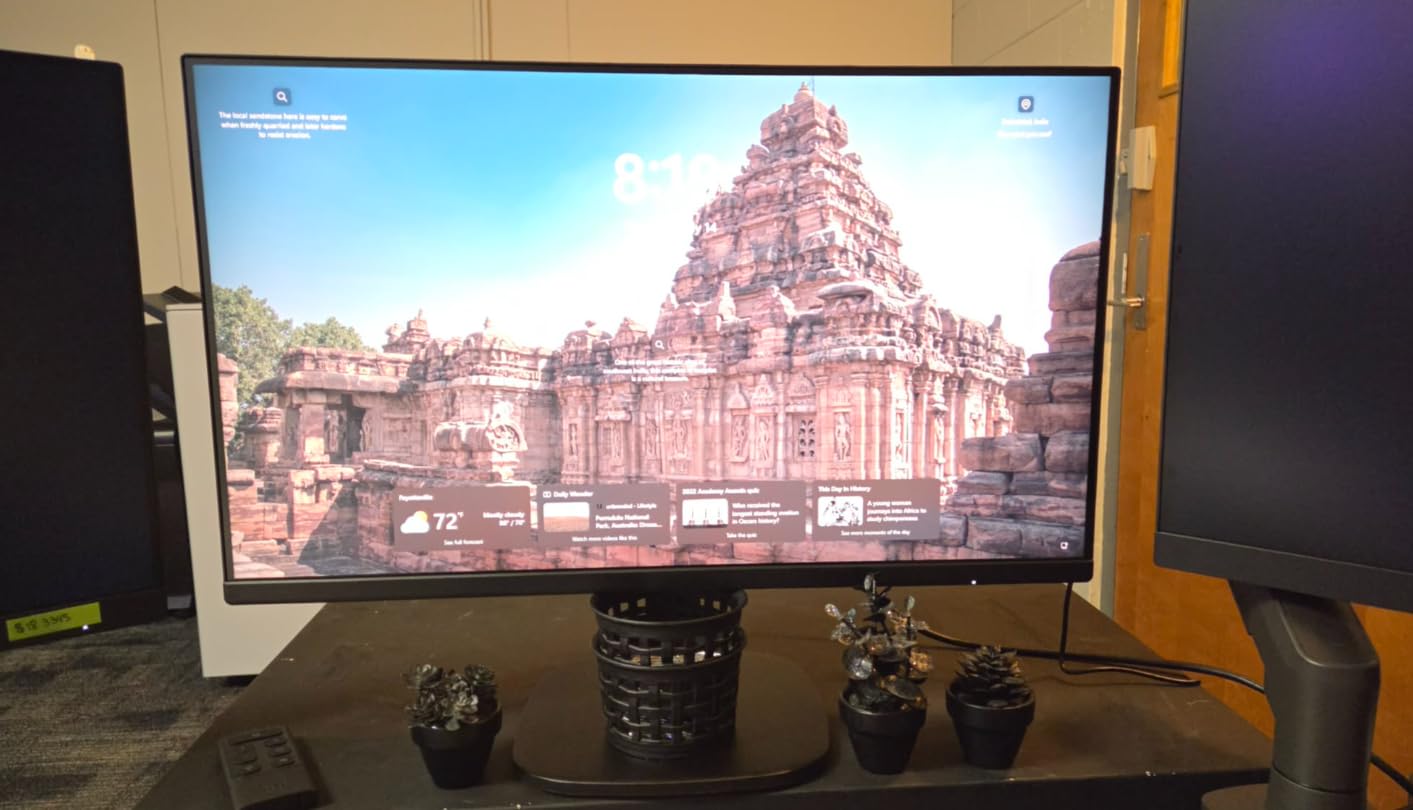 Amazon Basics 24 Inch (23.8 inch viewable) Monitor, FHD 1080P, Max 100Hz, VESA Compatible, Built-in Speakers, Black customer photo 2