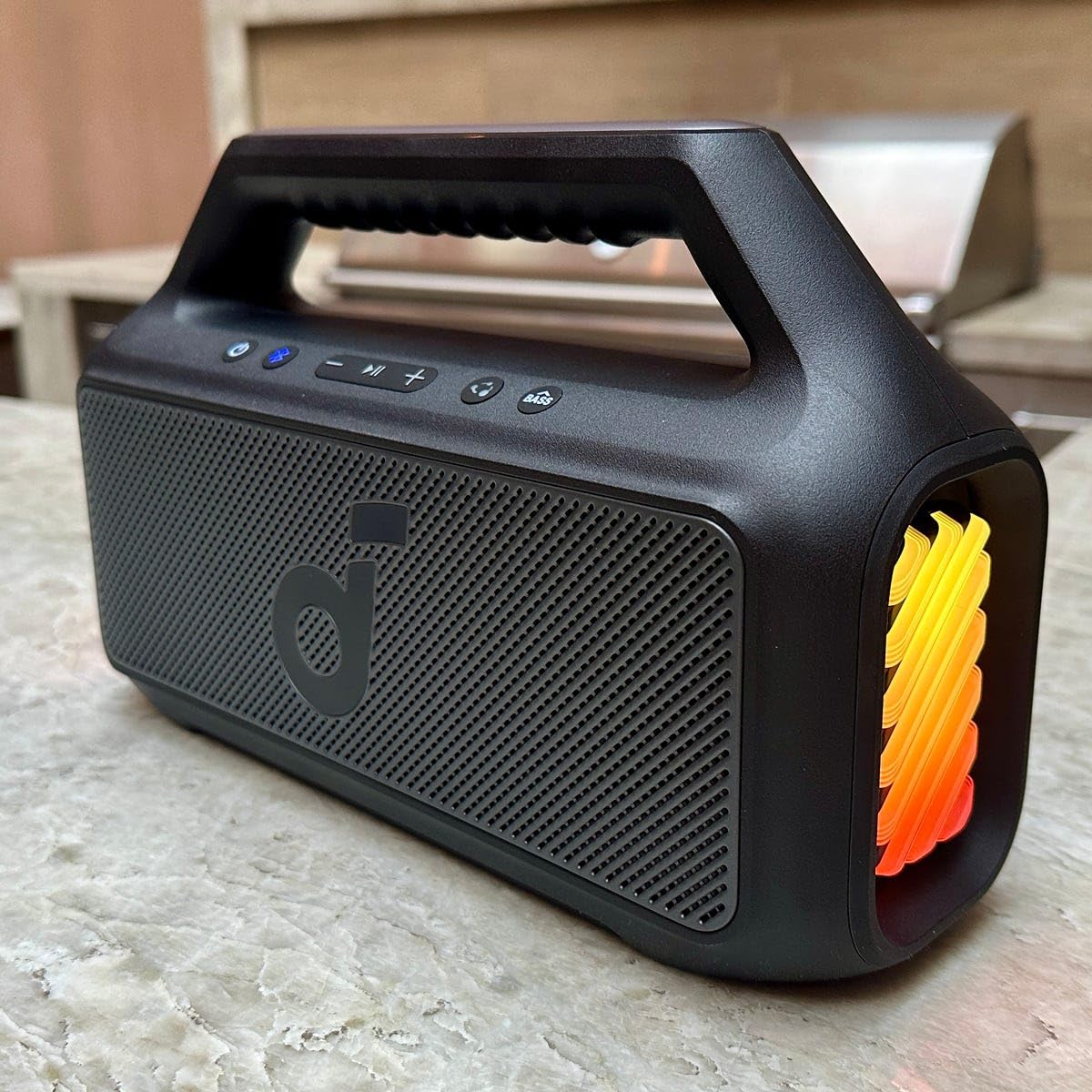 Soundcore Boom 2 By Anker, Outdoor Speaker, 80W, Subwoofer, BassUp 2.0, 24H Playtime, IPX7 Waterproof, Floatable, RGB Lights, USB-C, Custom EQ, Portable for Camping and Beach - Black customer photo 2