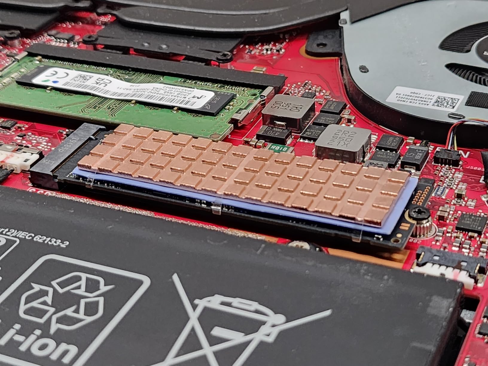 M.2 Heatsink 67x18x1.5mm Pure Copper for Cooling 2280 M2 SSD NGFF NVMe Laptop, with Silicone Based Thermal Pad customer photo 1