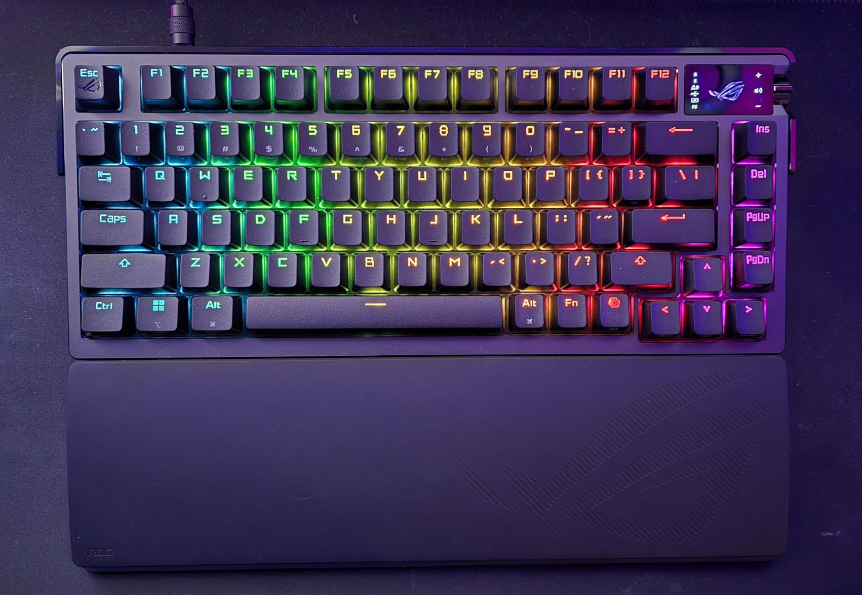ASUS ROG Azoth Extreme Wireless Mechanical Gaming Keyboard - 75% TKL, ROG NX Snow Linear Switches, PBT Keycaps, Aluminum Chassis, Carbon Fiber, Gasket Mount, Color OLED Screen, PC/Mac Support - Black customer photo 2