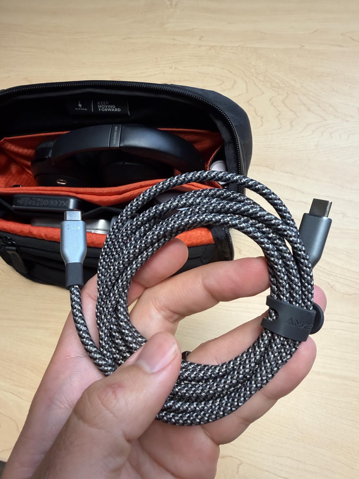 Anker Prime USB C to USB C Cable, 240W Fast Charging Durable Cable (6 ft) | USB 2.0 Upcycled Braided Nylon, 100-Year Bend Durability for iPhone 17 / 17 Pro / 17 Pro Max, MacBook, Galaxy, and More customer photo 1