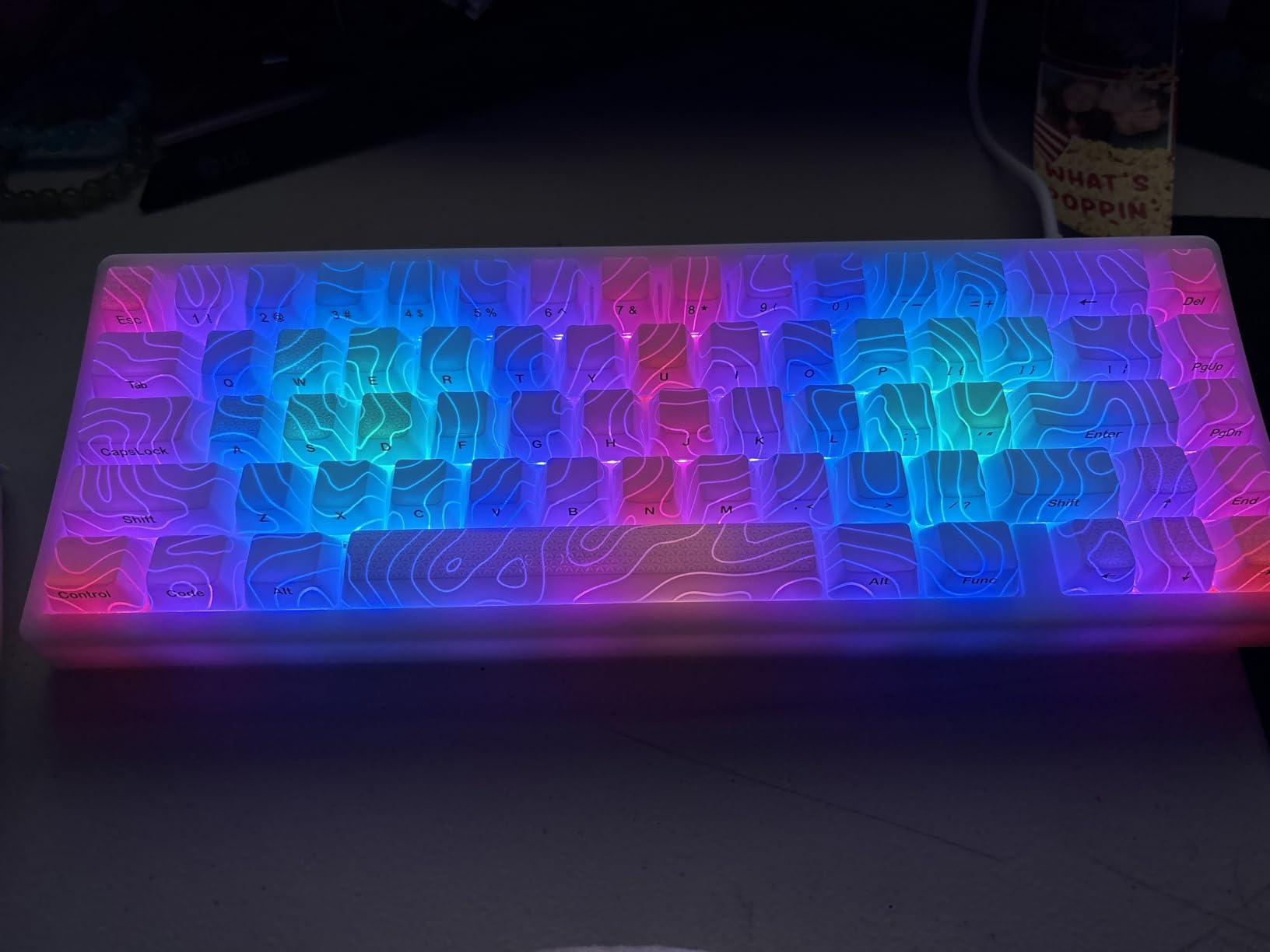 HITIME x XVX M67 Wireless 60% Percent Keyboard, QMK/VIA Topographic Gaming Keyboard, Tri-Mode Thocky Creamy Mechanical Key Board, Hot Swappable Gasket Mount RGB IMD Tech for Win/Mac (JadeStone) customer photo 2
