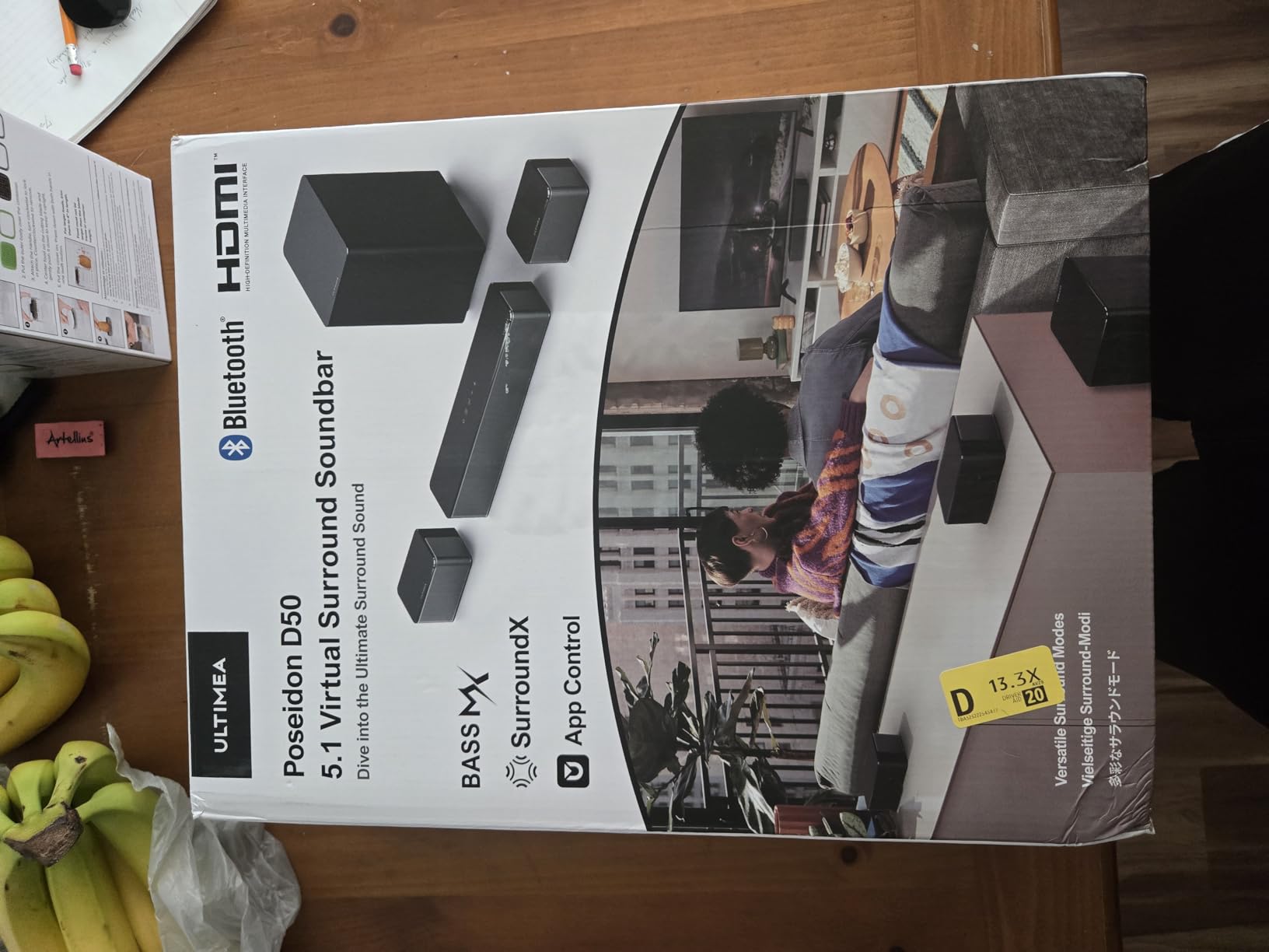 ULTIMEA 5.1 Sound Bar for Smart TV, Virtual Surround Sound System for TV, 320W Peak Power, Adjustable Surround Speakers and Subwoofer, APP Control, Home Theater Soundbar Poseidon D50 customer photo 2