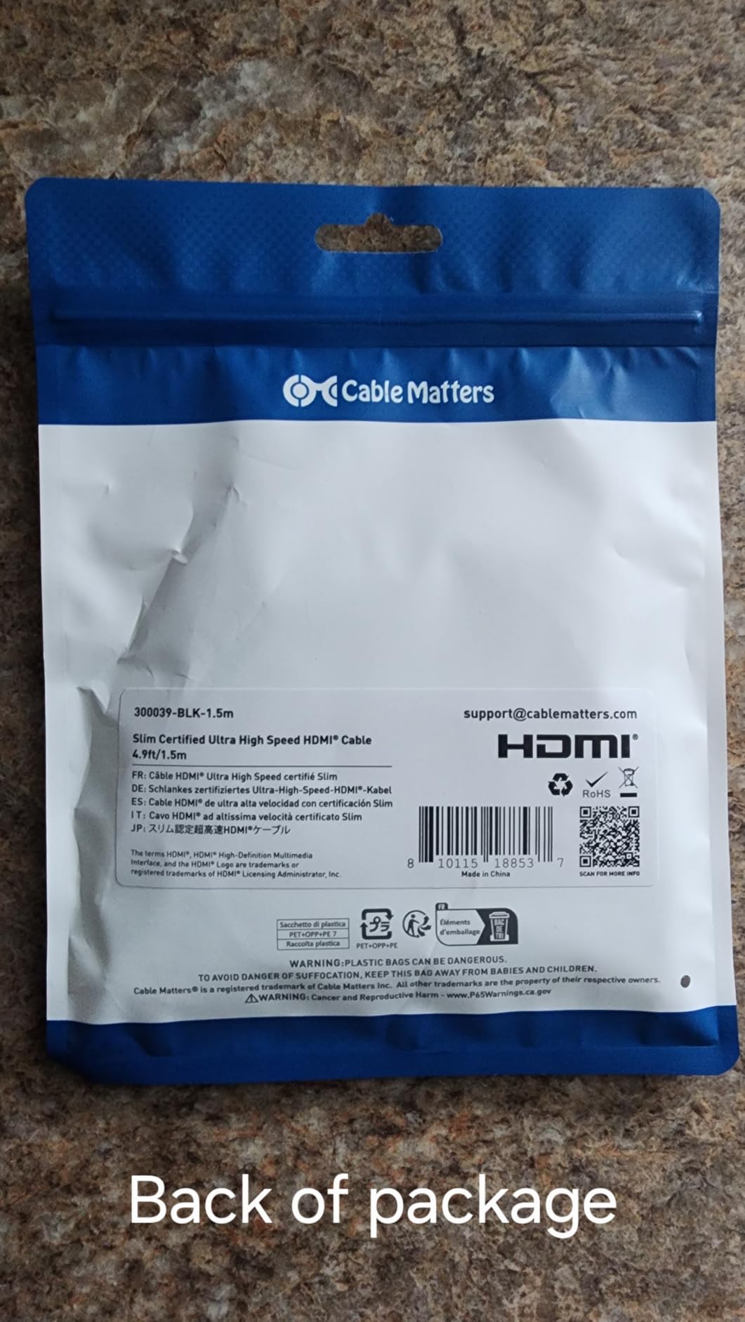 Cable Matters [Ultra High Speed HDMI Certified] Thin HDMI 2.1 Cable, 4.9ft | 8K@60Hz, 4K@240Hz, 48Gbps, HDR, Dolby Vision, Dolby Atmos, Slim, Compatible with PS5, Xbox Series X/S, Apple TV customer photo 2