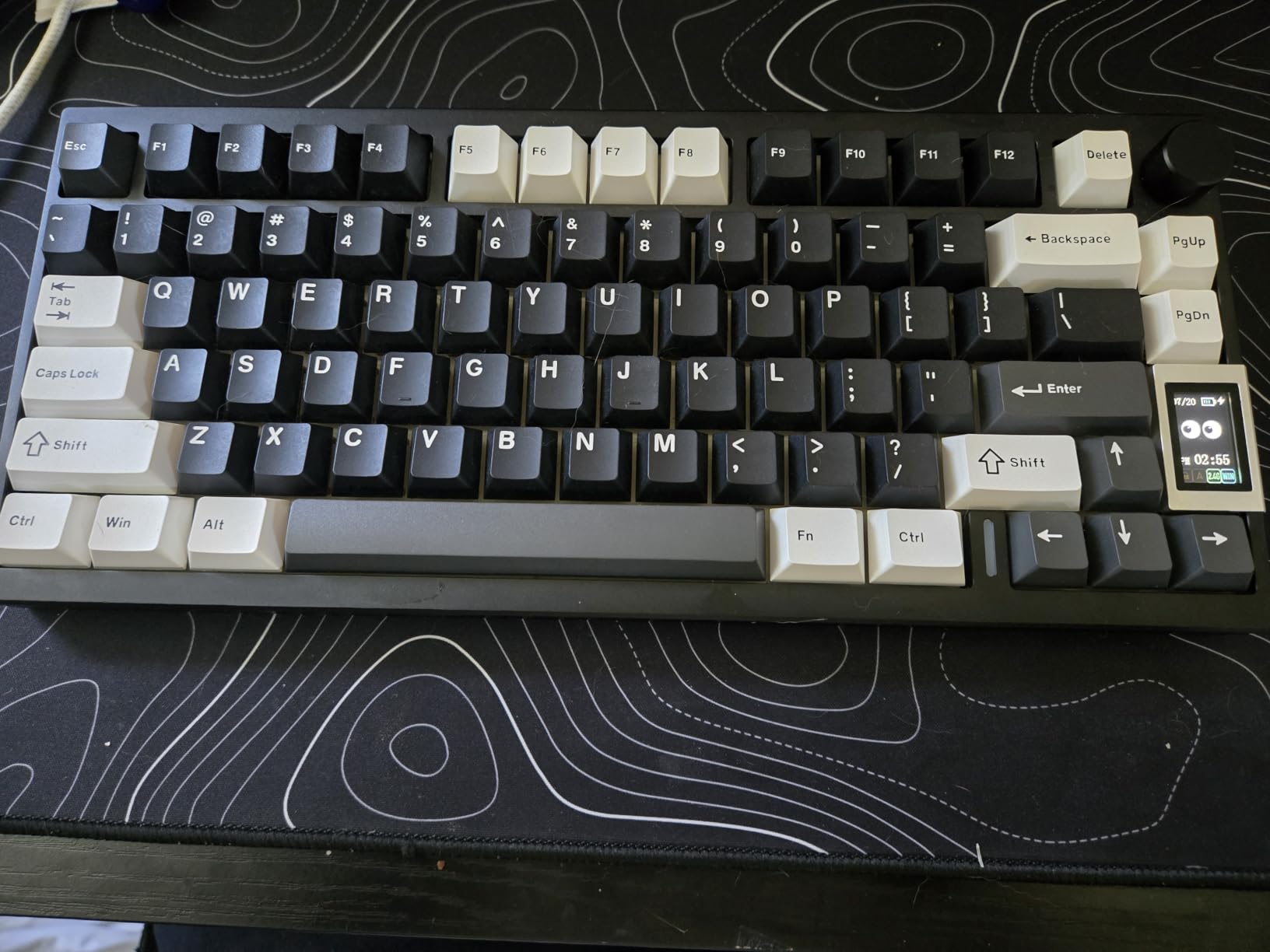 YUNZII AL80 Wireless Mechanical Keyboard,Full Aluminum CNC, Smart LCD Display,Hot Swappable Gasket Mount 75% Layout with Knob,BT/2.4G/USB-C,QMK/VIA Support for Win/Mac (Silver, Cocoa Cream V2 Switch) customer photo 1