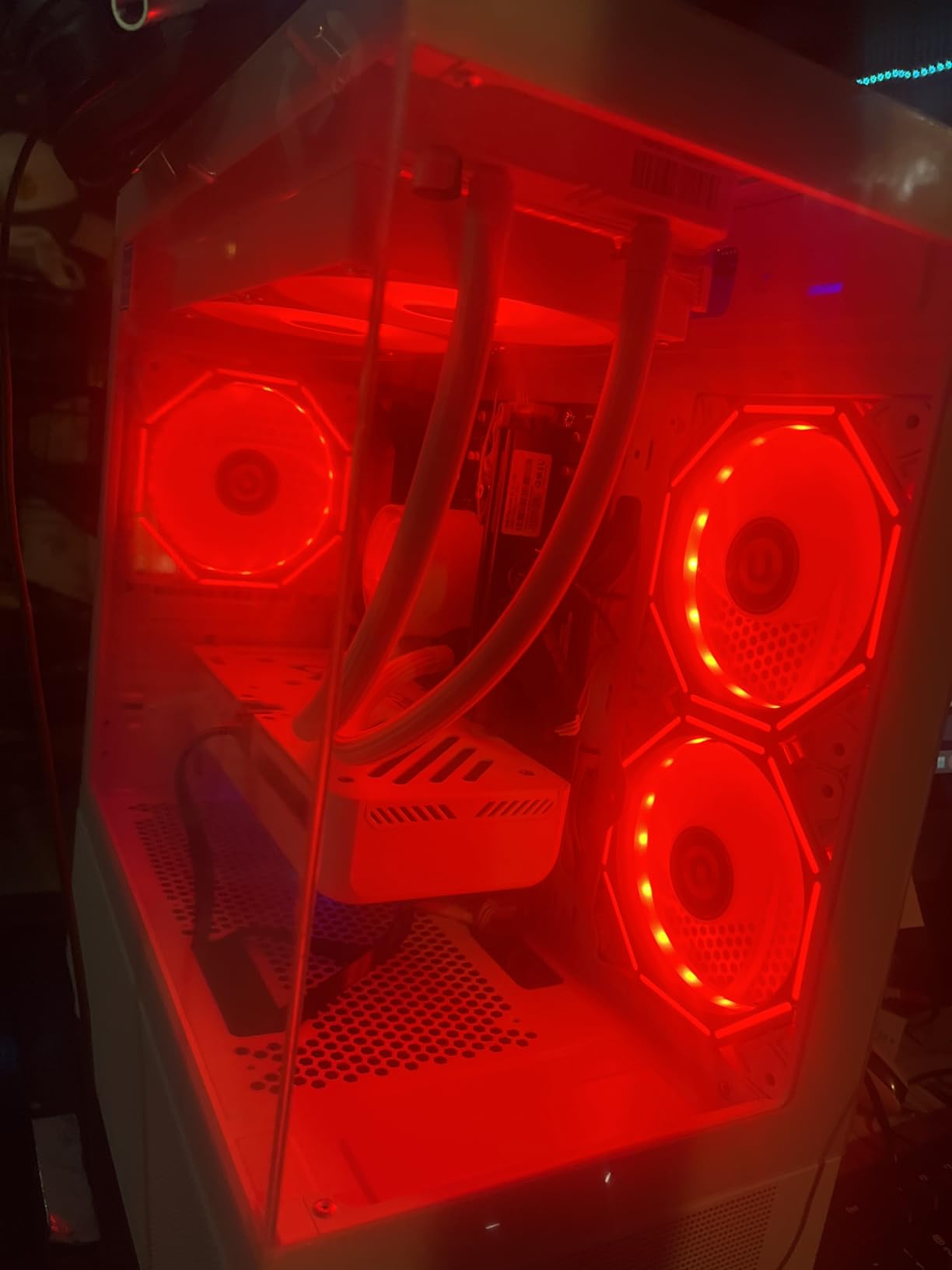 NINGMEI Gaming PC Desktop Computer, Ryzen 7 5700X Gaming Desktop Computer, 32GB RAM 1TB NVMe SSD, GeForce RTX 5060 8GB, Prebuilt Tower PC with Liquid Cooling, 650W PSU, Windows 11 Home, White customer photo 2