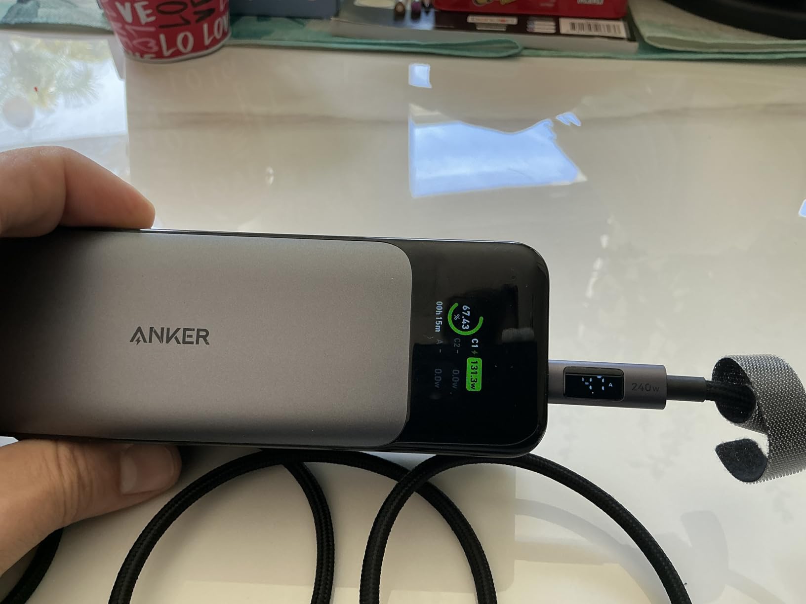 UGREEN USB C 240W Cable with Digital Display, PD 100W Fast Charging, 10FT | Compatible with MacBook Pro/Air, iPad Pro, XPS, Gaming Laptops, iPhone 17/16/15, Galaxy S26/S25, Pixel & More. Nylon Braided. customer photo 2