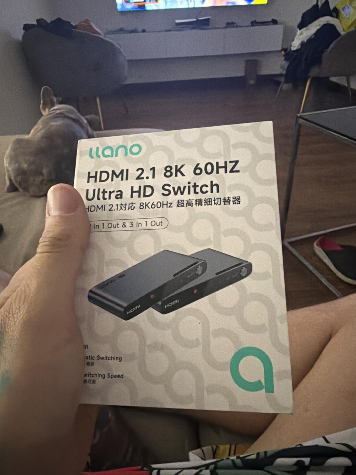 llano HDMI 2.1 Switch 3 in 1 Out, 8K@60Hz with Remote, 4K@120Hz/240Hz, VRR, HDR10+, Dolby Atmos, CEC, 48Gbps, HDMI Switcher for PS5, Xbox, Switch, Roku, Fire Stick, Apple TV, Aluminum Alloy Case customer photo 1