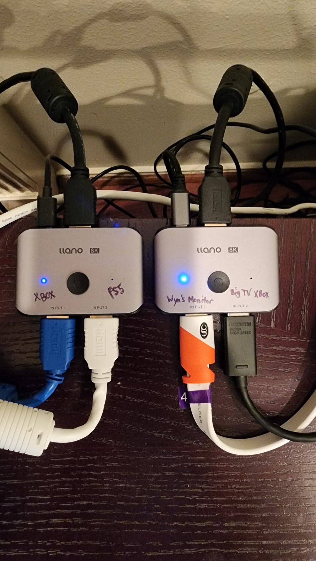 llano HDMI 2.1 Switch 3 in 1 Out, 8K@60Hz with Remote, 4K@120Hz/240Hz, VRR, HDR10+, Dolby Atmos, CEC, 48Gbps, HDMI Switcher for PS5, Xbox, Switch, Roku, Fire Stick, Apple TV, Aluminum Alloy Case customer photo 2