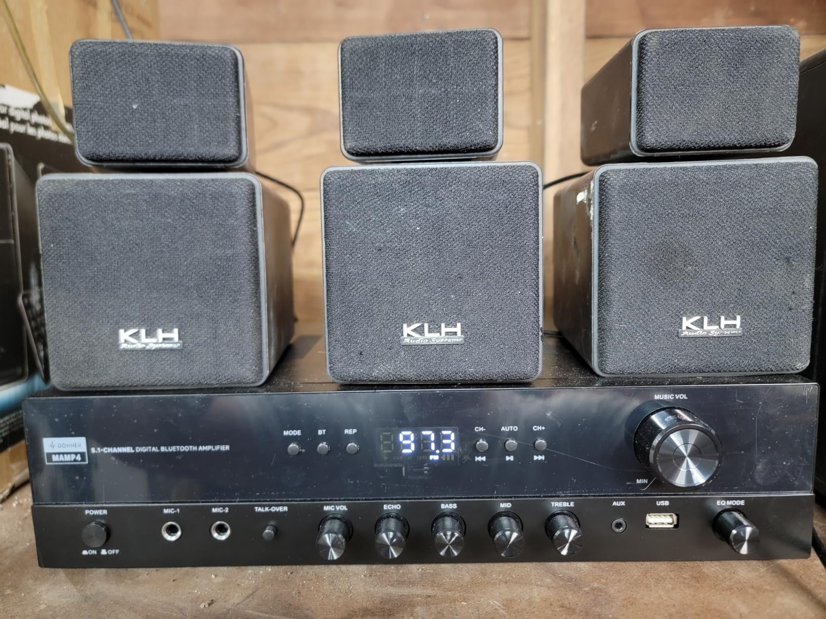 Donner 5.1 Channel Audio Amplifier with Bluetooth 5.3, Optical/Coaxial, USB, FM, 2 Mic-in, Echo, RCA, AC-3 Input customer photo 1