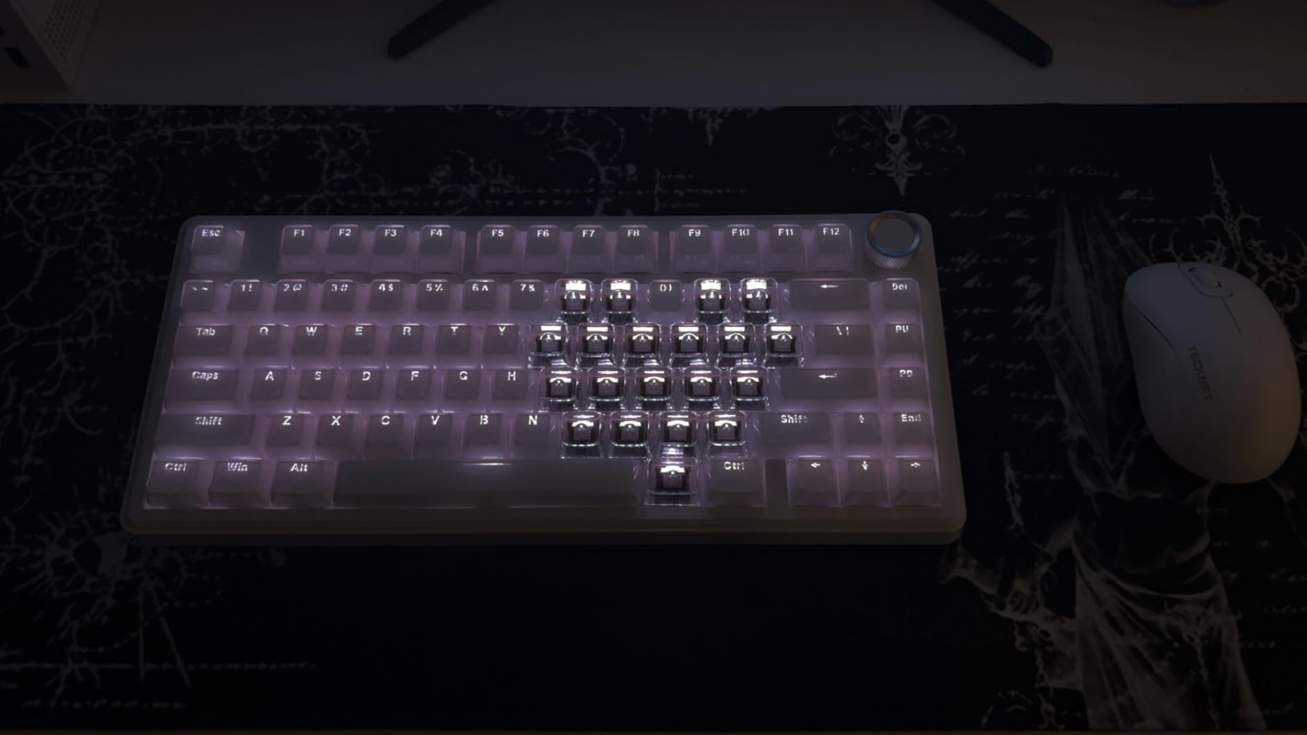 SOLAKAKA A75 75% Wireless Mechanical Keyboard, Hot Swappable Gaming Keyboard with Multifunction Knob & RGB, Gasket Mounted Creamy Keyboard, PBT Keycaps, Compact Layout for Win/Mac/PC customer photo 1