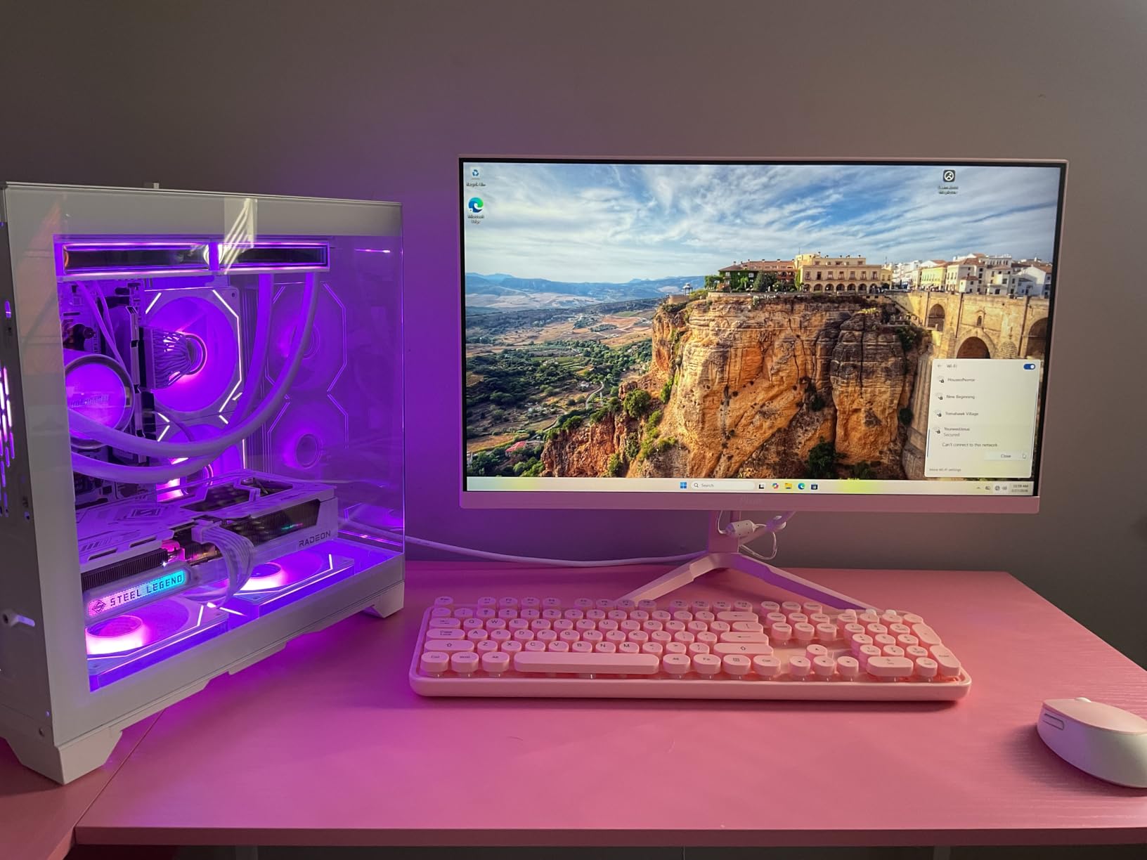 White Prebuilt Gaming PC Desktop, AMD Ryzen 5 9600X 6-Core, AMD Radeon RX 9060 XT 16GB, 32GB DDR5 6000MHz RAM, 1TB NVMe SSD, 650W PSU, Liquid Cooler, RGB Fans, WiFi & Bluetooth, Windows 11 customer photo 2