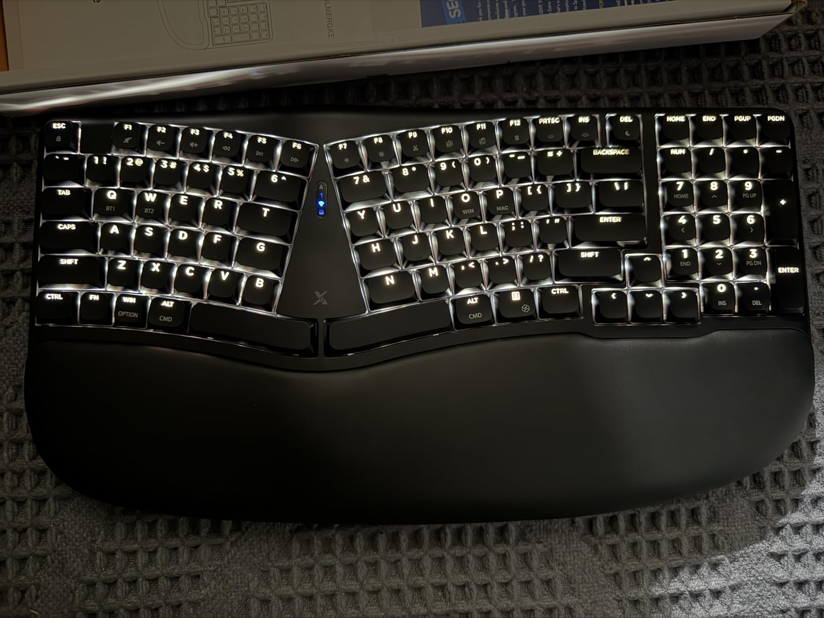 X9 Performance Wireless Mechanical Ergonomic Keyboard - (BT + 2.4G + Wired) - Wireless Mechanical Split Ergonomic Keyboard - Built-in Wrist Cushion, Pink Switch, Backlit, Rechargeable - for PC/Mac customer photo 2