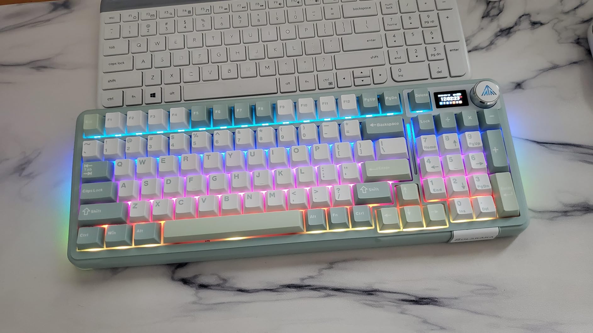SOLAKAKA A99 Pro Mechanical Keyboard with LCD Screen & Metal Knob, Wireless Gaming Keyboard with BT5.0/2.4GHz/USB-C, Hot Swappable Creamy Keyboard, Gasket Structure, RGB Backlit, for Win/Mac customer photo 2