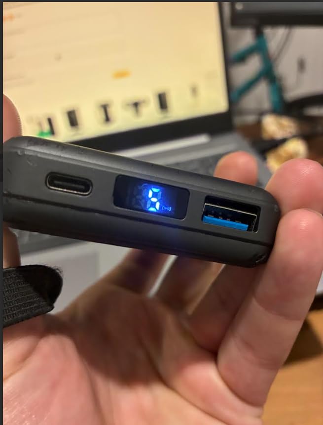 podoru for MagSafe Power Bank 10000 mAh, Foldable Magnetic Portable Charger | 22.5W PD Fast Charging, with USB-C Cable LED Display, Wireless Battery Pack for iPhone 17/16/15/14/13/12 Series-Black customer photo 1