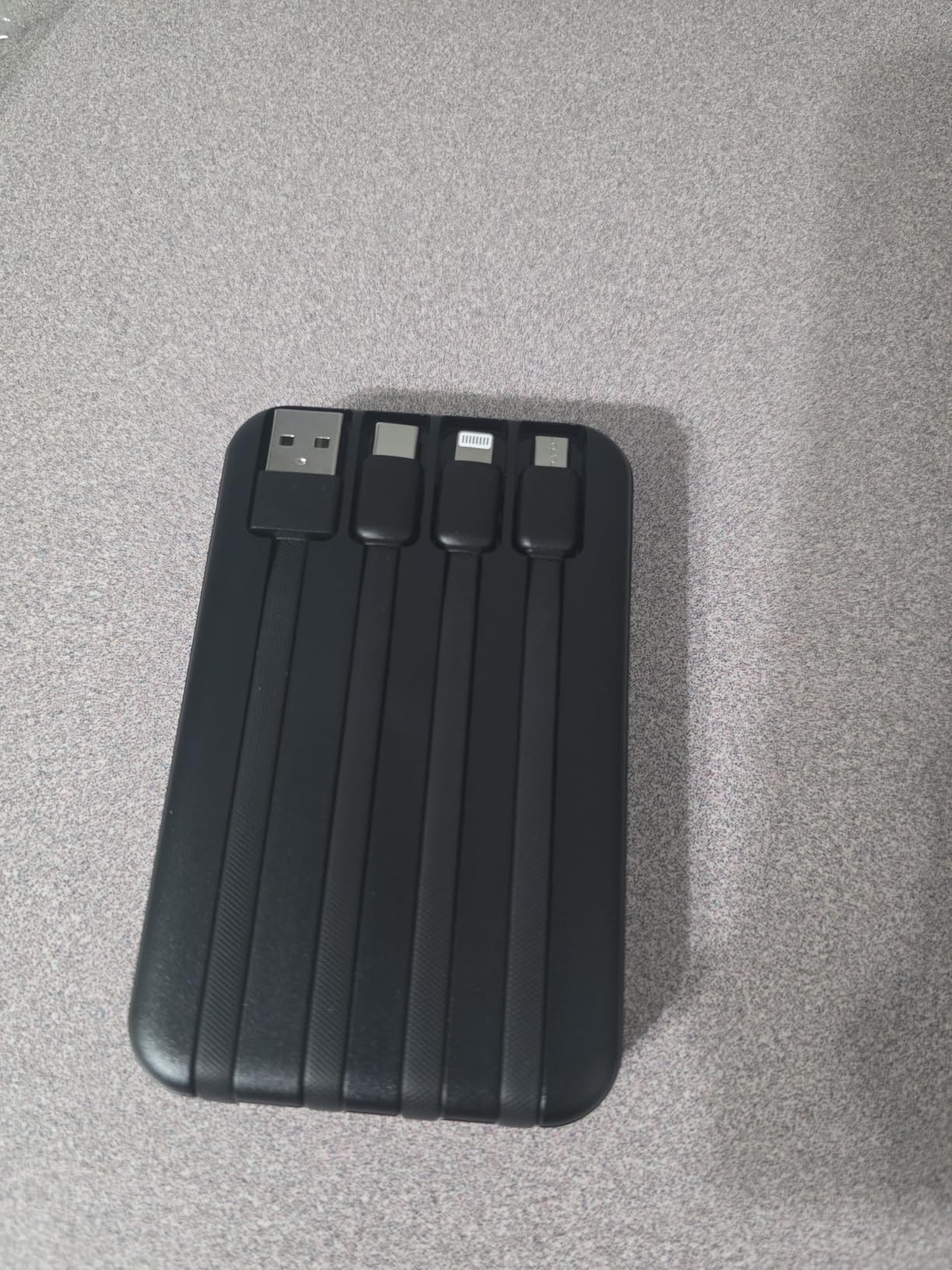 Portable Charger 10000mAh with 4 Built-in Cables 40% Smaller | Power Bank Fast Charging Battery Pack, LED Display Compact with Travel Charger for iPhone Other Devices-Black customer photo 1