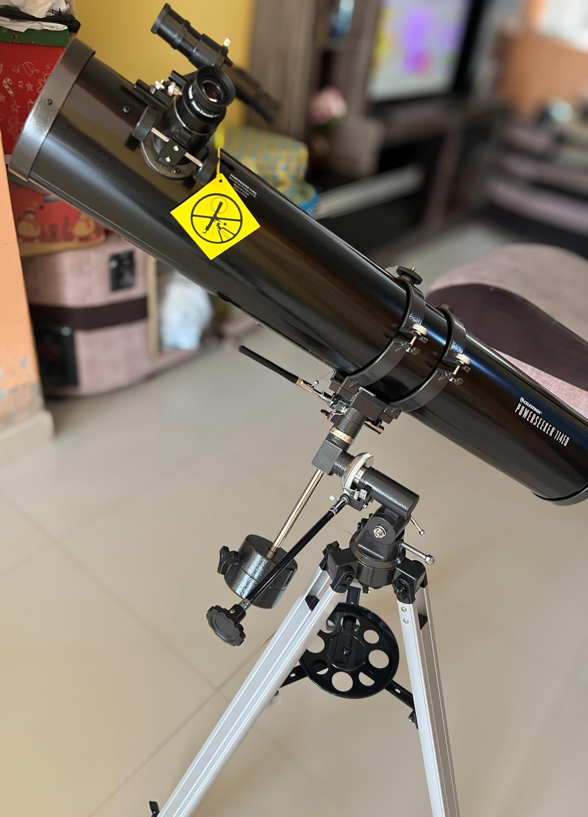 Celestron PowerSeeker 114EQ Reflector Telescope for Backyard Astronomy customer photo 1