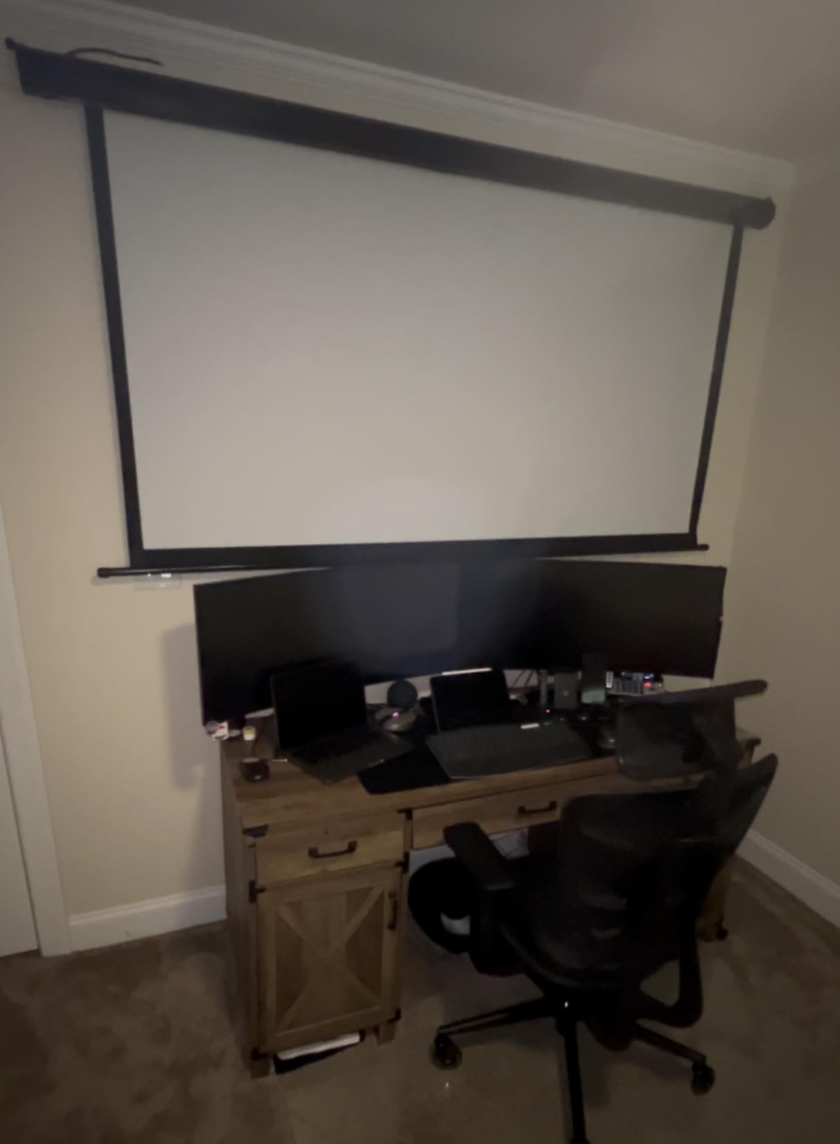 Elite Screens Spectrum 120-Inch 4:3 Electric Motorized Projector Screen, 4K/8K Ultra HD Ready, Home Theater, Classroom & Office, White Case, ELECTRIC120V customer photo 2