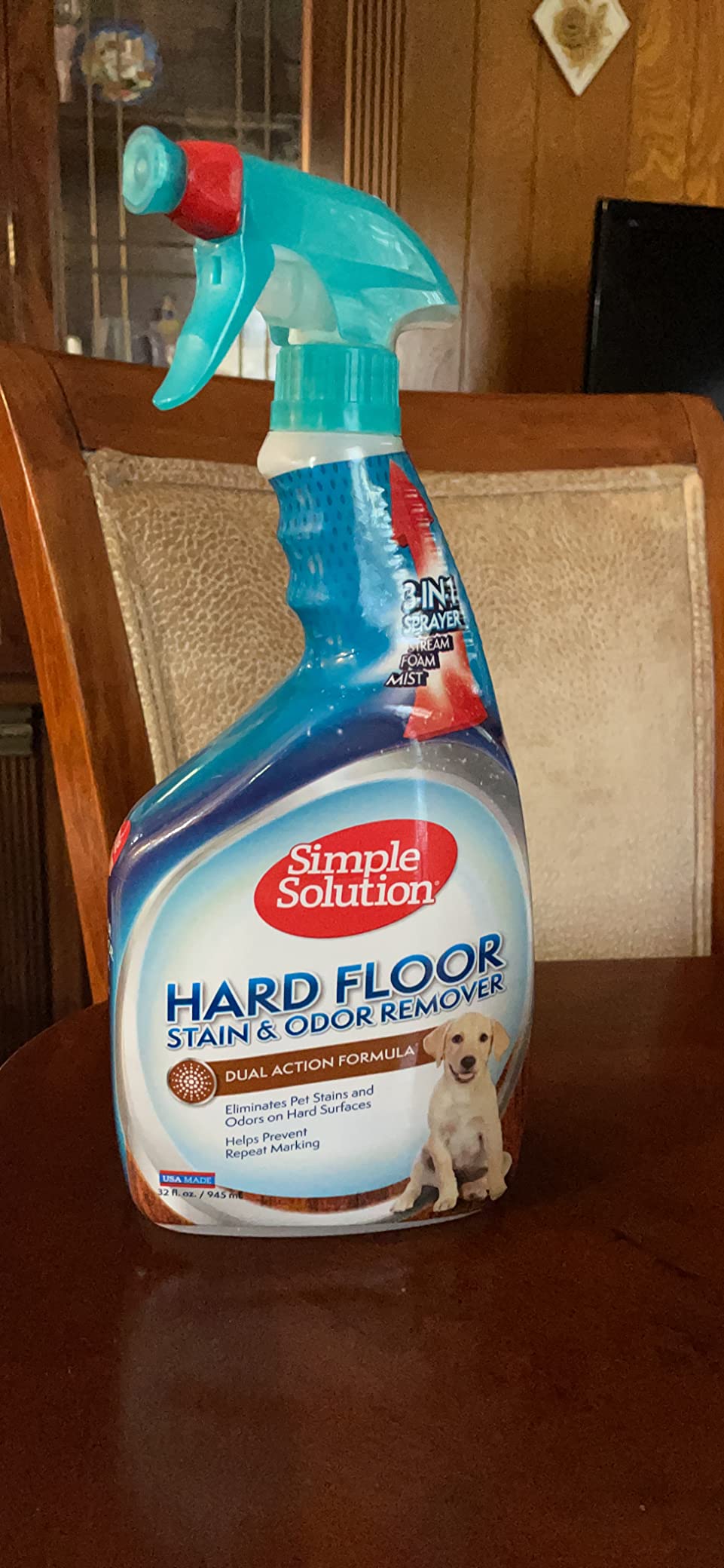 Simple Solution Hard Floor Dog Stain & Odor Remover, Enzyme Cleaner, 32oz | Dog Urine Enzyme Cleaner, Pet Floor Cleaner, Pet Cleaner Spray, Hardwood Floors, Dog Stain & Odor Remover, Pro-Bacteria customer photo 1