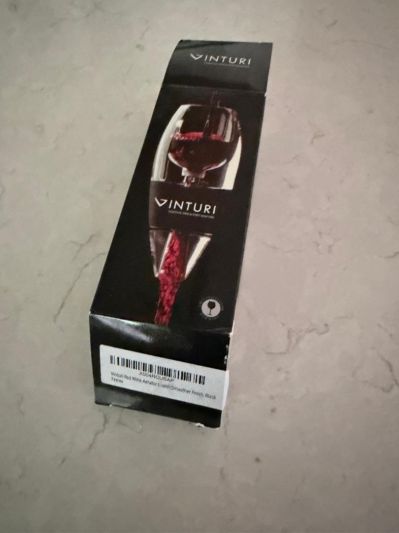 Vinturi Wine Aerator Pourer and Decanter for Red Wines Patented Design Perfectly Aerates Wines By The Glass or Bottle With Distinctive Sound, Includes No-Drip Base & Sediment Screen, Black customer photo 2