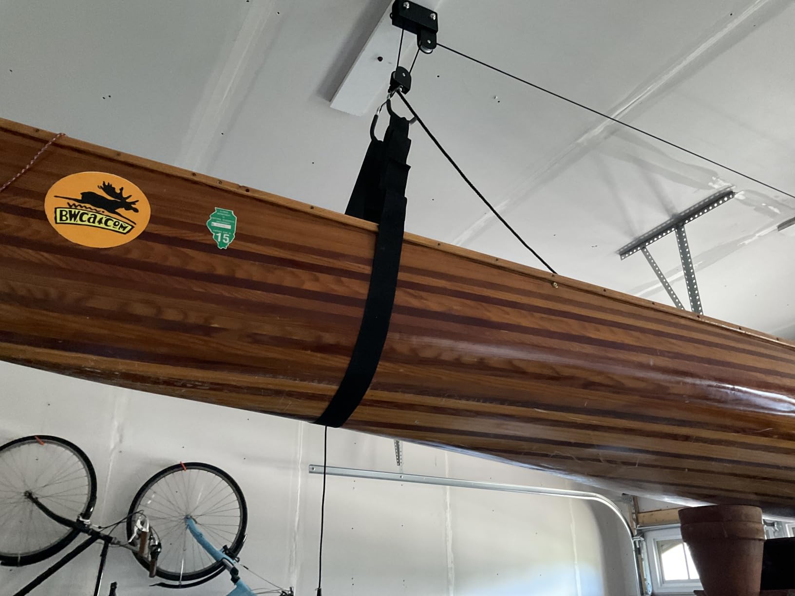RAD Sportz Kayak Storage Hoist - Overhead Pulley System with 125lb Capacity for Canoes, Bikes, Ladders, and More - for up to 12-Foot Ceilings customer photo 2