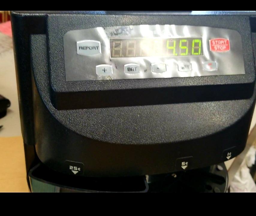 Cassida C100 Electronic Coin Sorter/Counter, Countable coins 1¢, 5¢, 10¢, 25¢, 250 coins/min, 110 VAC customer photo 2