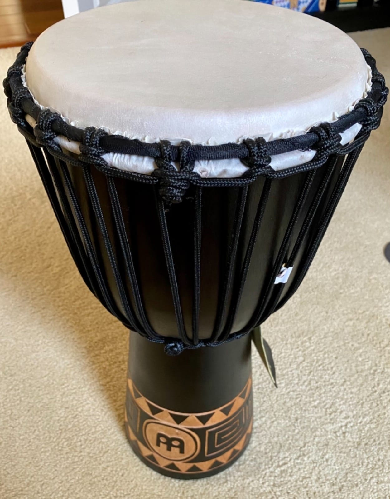 Meinl Percussion Djembe with Mahogany Wood - NOT Made in CHINA - 10-Inch Medium Size Rope Tuned Natural Head, 2-Year Warranty | Professional Hand Carved African Drum, Solid Mahogany Shell, Goat Skin Head, For All Skill Levels and Settings customer photo 2