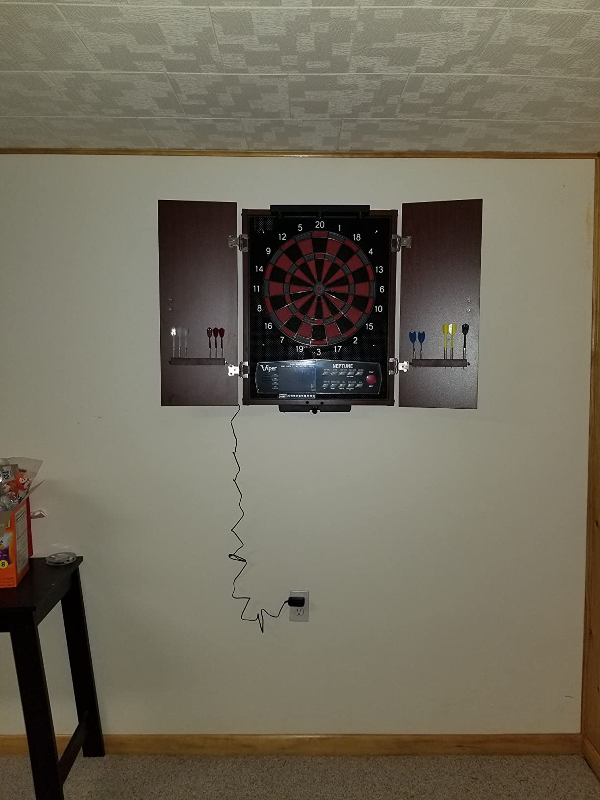 Viper by GLD Products Neptune Electronic Soft Tip Dart Board with Cabinet | 15.5 Inch Regulation Target Face, 57 Games, 300 Options, 1-16 Players, Built-In Dart Storage customer photo 1
