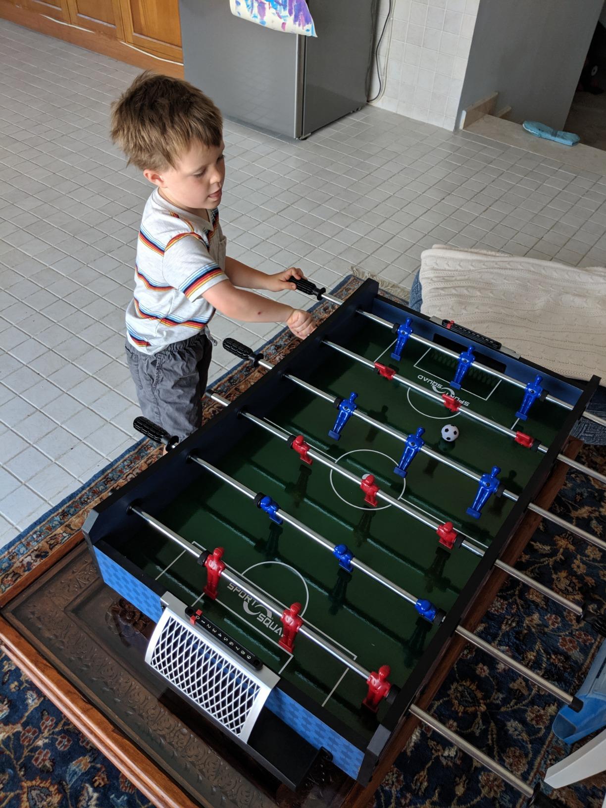 Sport Squad Foosball Table - Soccer Table - Wood Foosball Table for Kids & Adults - Bar Game Table, Game Room for Home - Easy Assembly, Built Tough for High Volume Play customer photo 1