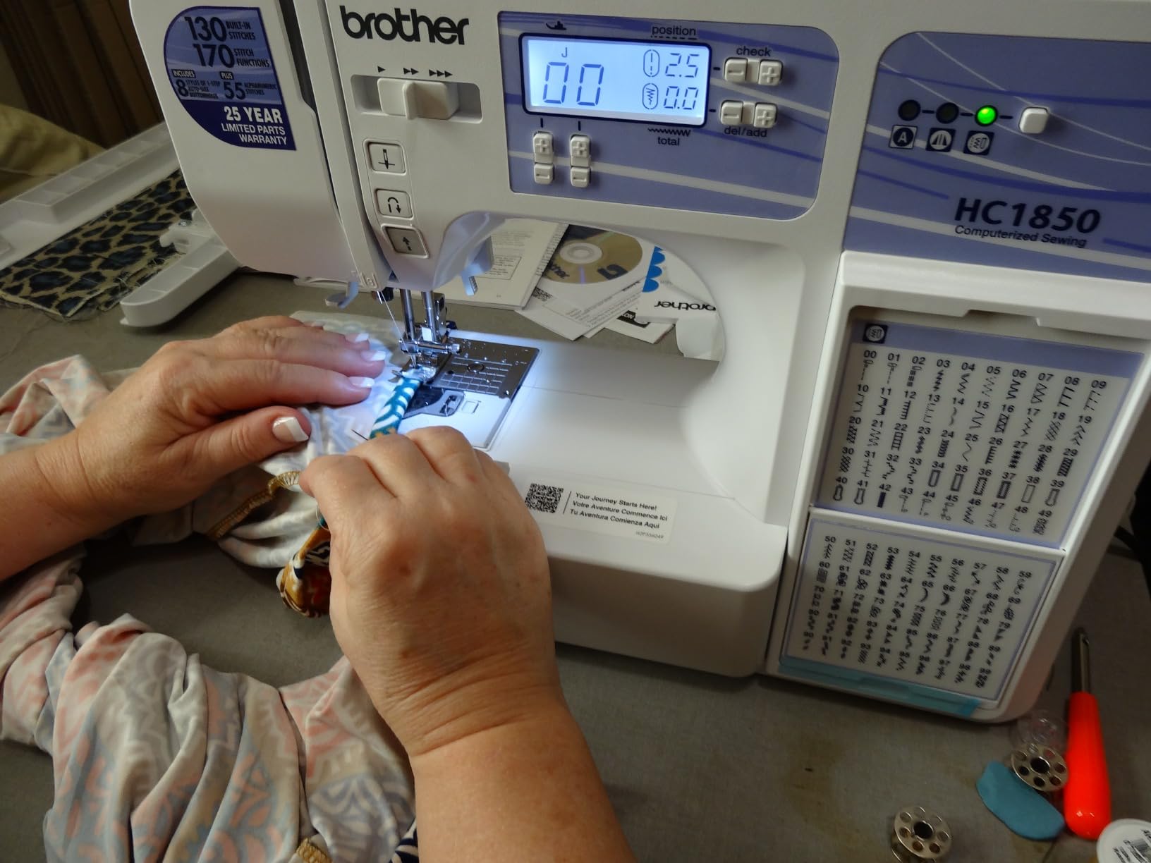 Brother HC1850 Sewing and Quilting Machine, 185 Built-in Stitches, LCD Display, 8 Included Feet customer photo 2