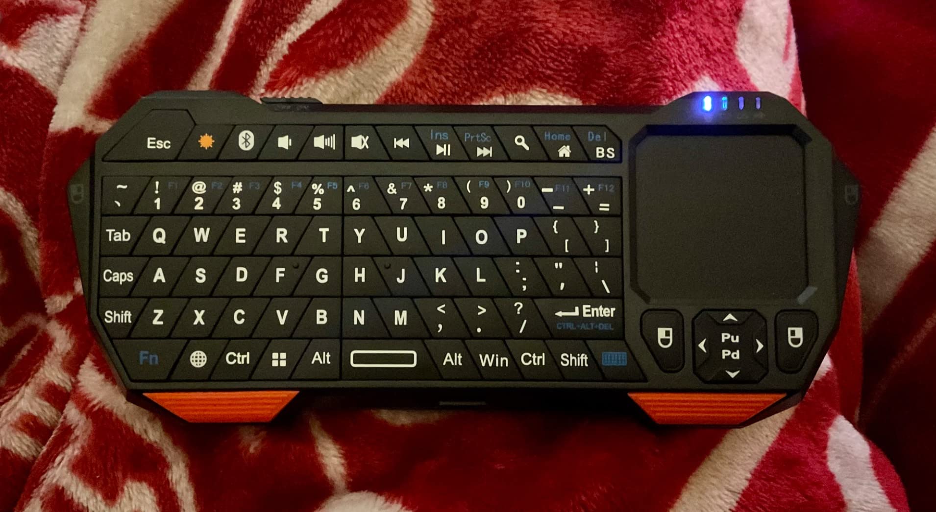 Fosmon Mini Keyboard with Touchpad Mouse, 2.4G Wireless+ Bluetooth, Backlit | 500mAh Rechargeable Battery, QWERTY Keypad Compatible with PS5, Android TV Box, PC/TV/HTPC, Nvidia Shield for Travel, Home Use customer photo 2