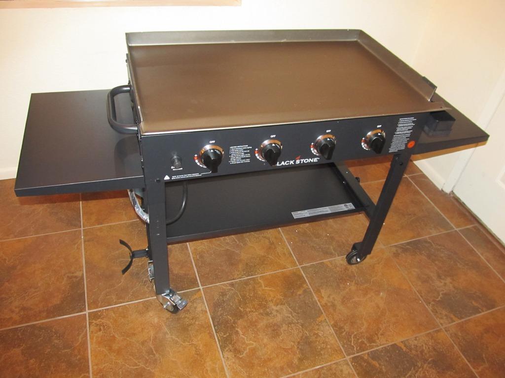 Blackstone 36 Inch 4 Burner 60,000 BTU Portable Steel Griddle Cooking Station with Foldable Legs, Grease Pan, and Storage Rack, Black | Blackstone® 1554 Folding Side Shelves, Powder Coated Steel, 4 Burner Propane Griddle customer photo 2
