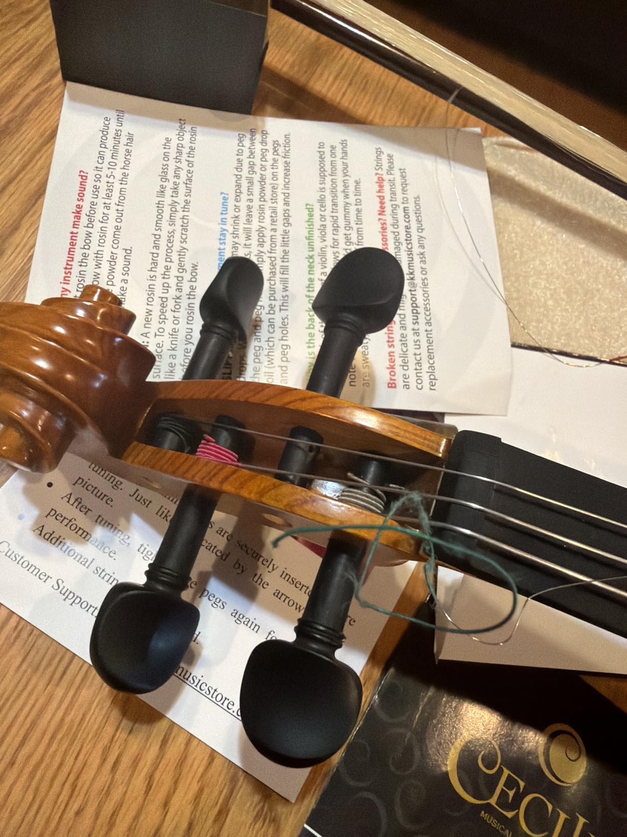 Cecilio Full Size 4/4 Violin with Hard Case & Shoulder Rest - Solidwood Ebony Fitted Violin with Premium Strings, Ideal for Beginners customer photo 1