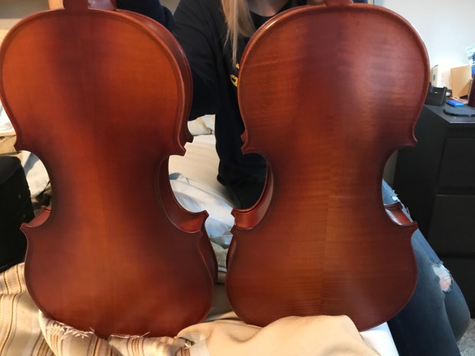 Cecilio Solid Wood Viola 16 Inch Viola Full Size, Professional Handcrafted Acoustic Viola with Ebony Fittings, D'Addario Prelude Strings, Antique Satin Finish customer photo 1