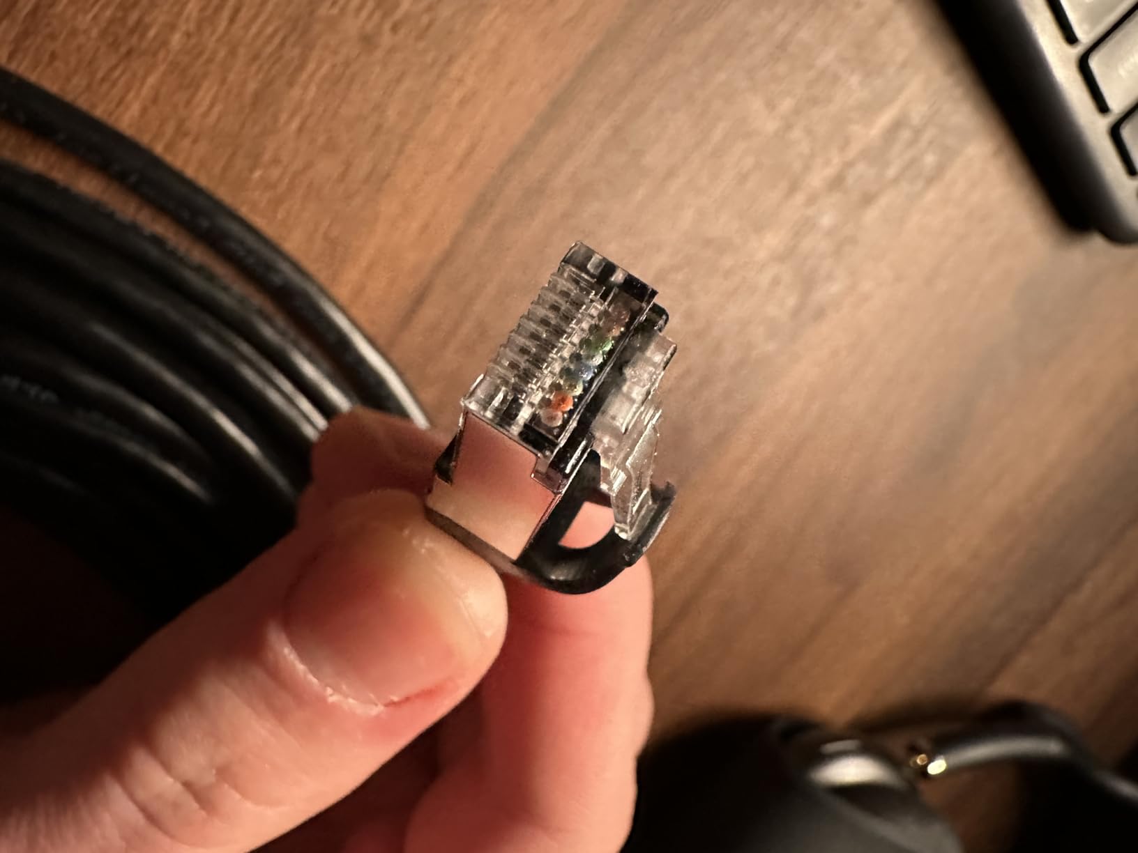 Cable Matters 10Gbps Snagless Shielded Cat 6A Ethernet Cable, 50ft, Black | S/FTP Shielded, 26 AWG Bare Copper, 550MHz Bandwidth, Gold-Plated RJ45 customer photo 1
