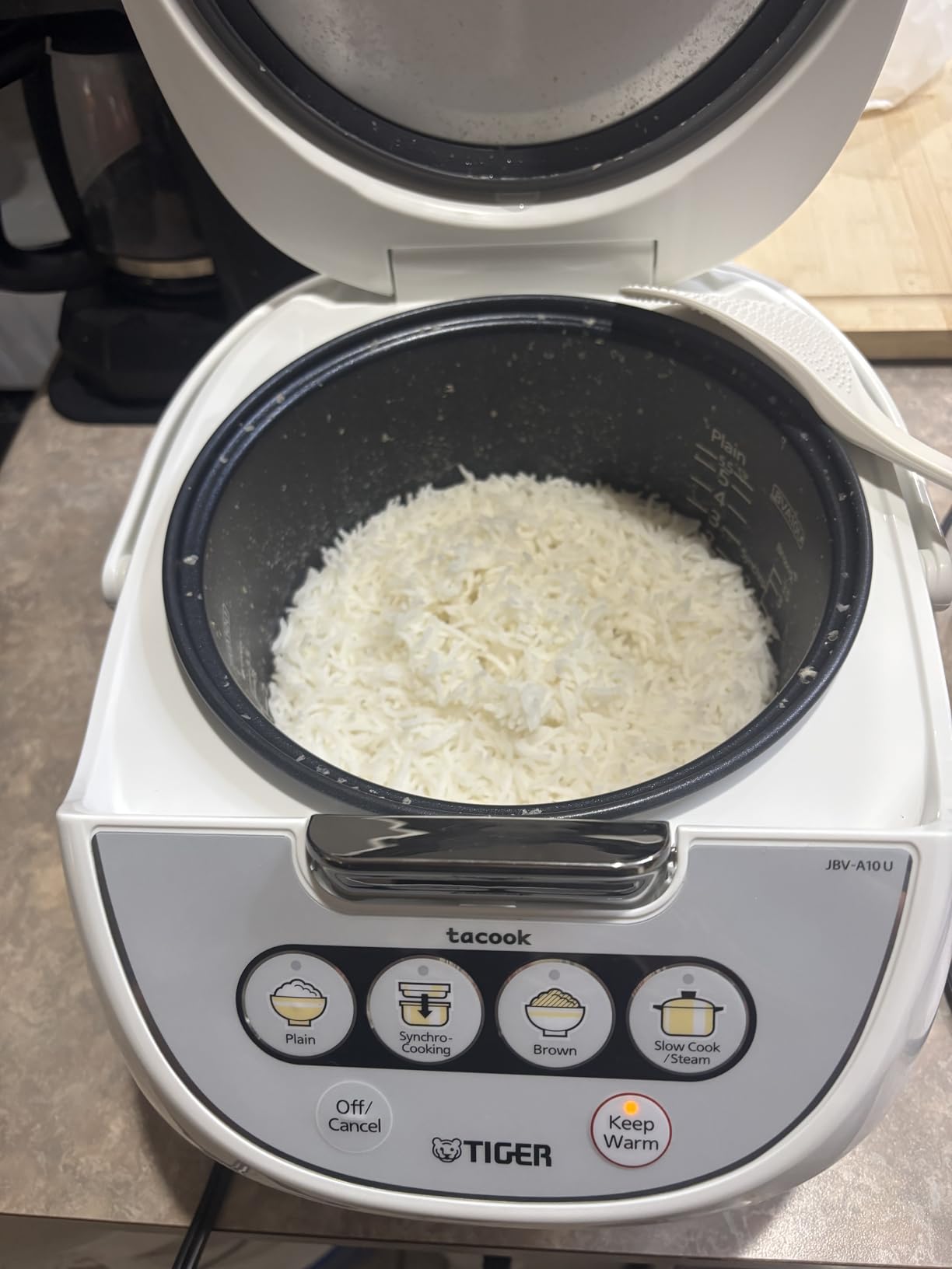 Tiger JBV A10U 5.5 Cup Micom Rice Cooker with Tacook (White) | Tacook steamer tray customer photo 1