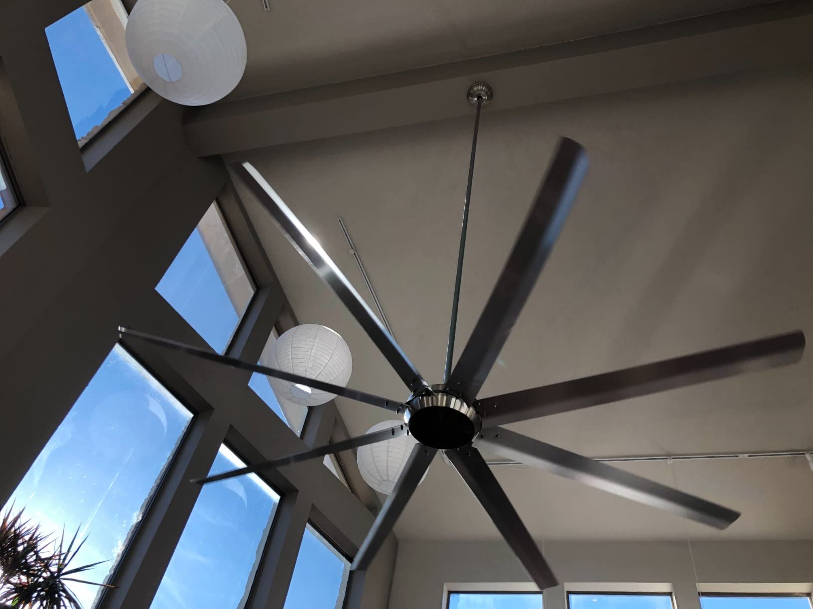 Westinghouse 7224800 HVLS Industrial Ceiling Fan, 100-Inch, Black | Indoor/outdoor rated, Remote control included, High-airflow DC motor, Ideal for warehouses and garages, Commercial use customer photo 2